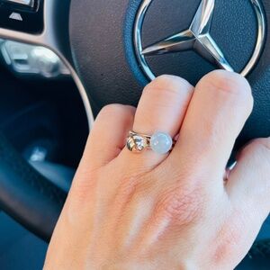 Tiffany & Co Rose Gold Hardwear Ball Moonstone Ring, sz 5.75